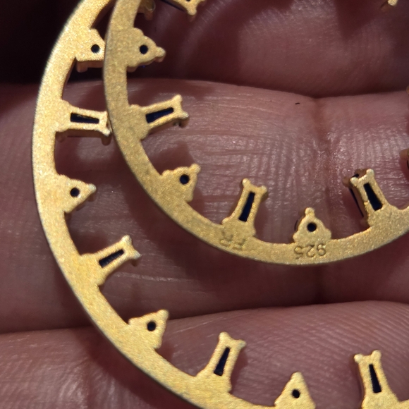 Midnight Mosaic Double Open Hoop Earrings Freida Rothman - Picture 3 of 5